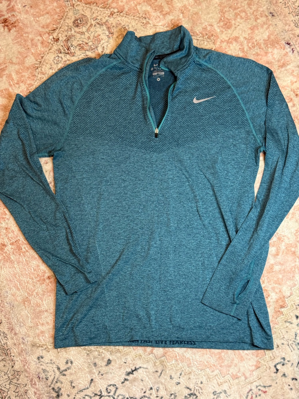Nike Men's Teal Half-Zip Performance Pullover